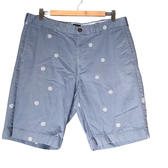 J. Crew Factory Rivington Regular Fit Shorts Cotton Ship Wheel Men's Waist 36 - Picture 1 of 9